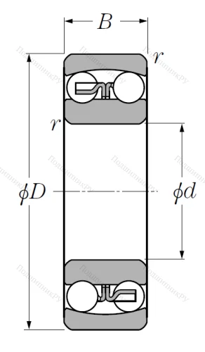 Двухрядный шариковый подшипник 2312 S от производителя  NTN