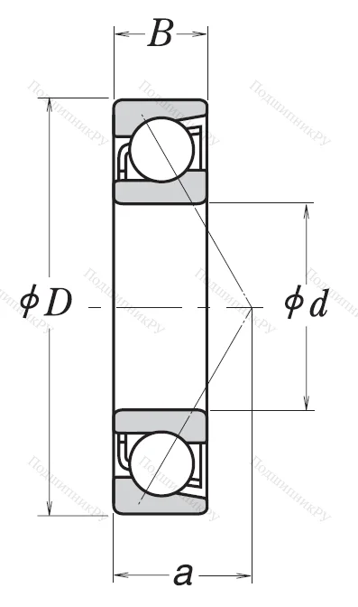 Однорядный шариковый подшипник 7302 BEAT 85