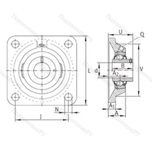 Подшипниковый узел шариковый радиальный RCJY 45-JIS