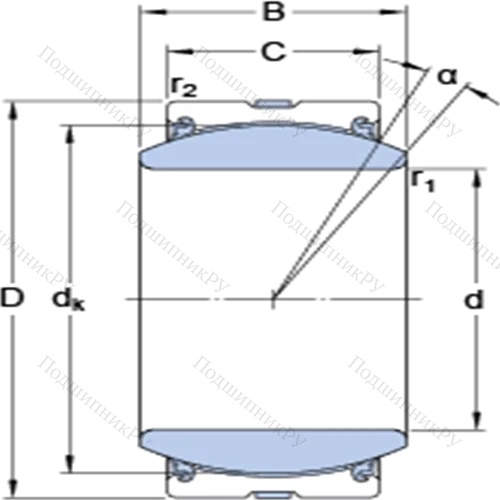 Радиальные сферические подшипники скольжения с контактными поверхностями сталь/сталь, требующие техобслуживания GE 140 TXG 3A-2LS