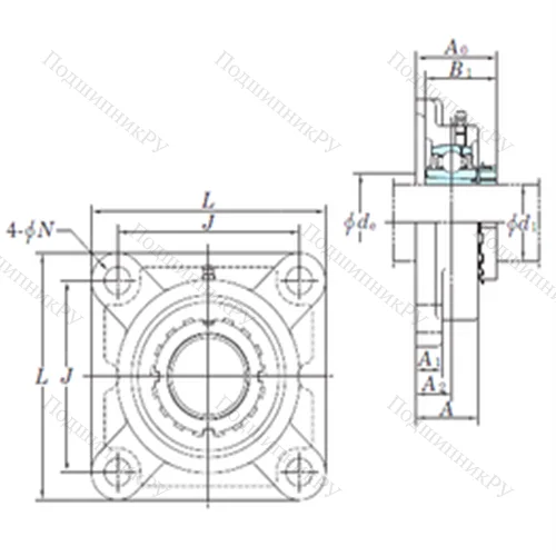Подшипниковый узел шариковый радиальный UKF 307