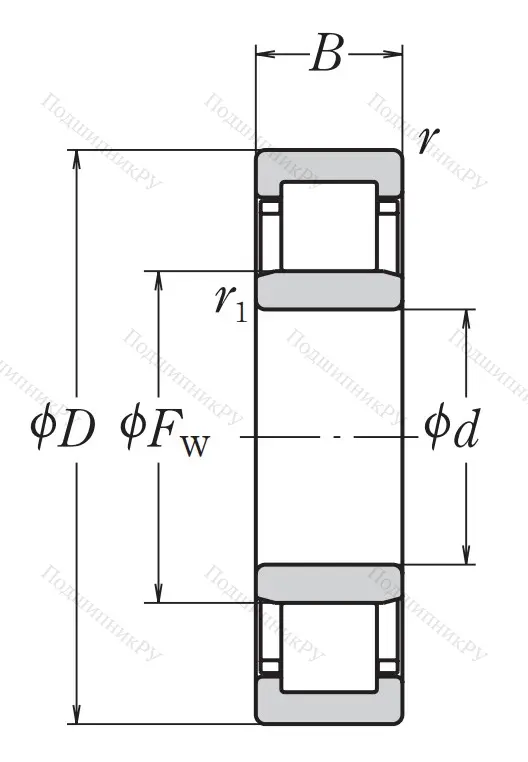Роликовый цилиндрический подшипник NU 213 ET C 3