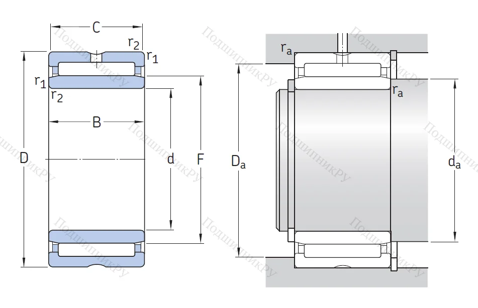 Игольчатый подшипник NA 4905