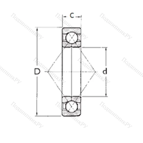 Подшипник шариковый радиально-упорный с четырёхточечным QJ 314