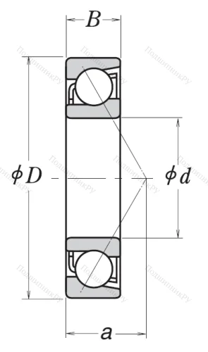Однорядный шариковый подшипник 7308 AW от производителя  NSK