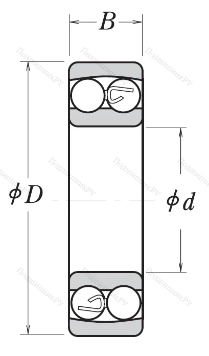 Двухрядный шариковый подшипник 108 WA