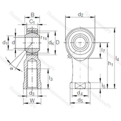 Подшипник скольжения сферический GIKFR 12 PB