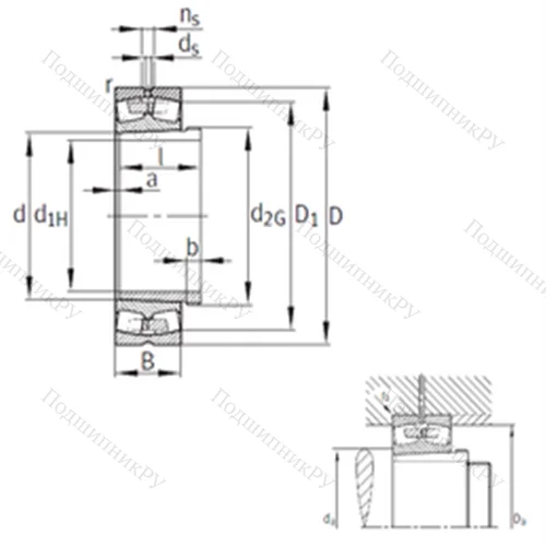 Подшипник роликовый радиальный самоцентрирующийся 23076-B-K-MB+AH 3076G