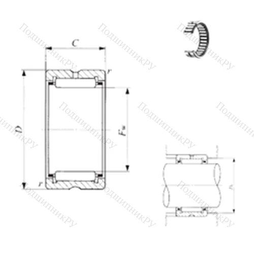 Подшипник игольчатый радиальный TAF 506225