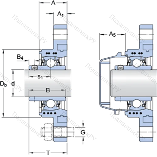 Фланцевые подшипниковые узлы типа Y (корпус типа Y-TECH, овальный фланец, крепление стопорными винтами) FYTWK 1.3/8 YTA