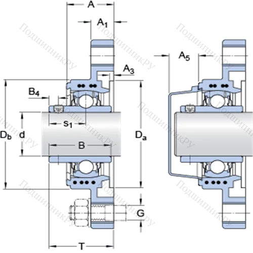 Фланцевые подшипниковые узлы типа Y (корпус типа Y-TECH, овальный фланец, крепление стопорными винтами) FYTBK 20 TEF