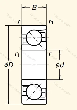 Однорядный шариковый подшипник 7206 BEAT 85