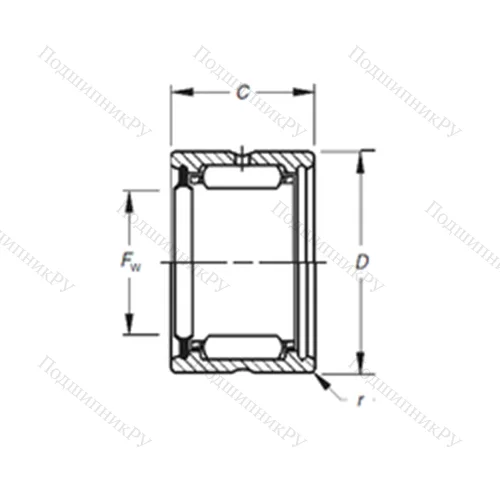 Подшипник игольчатый радиальный HJ-122016RS