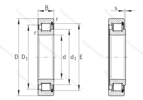 Однорядный роликовый подшипник SL 18 3006 A XL от производителя  INA