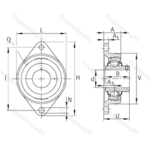 Подшипниковый узел шариковый радиальный RCJTY 1-1/4-206