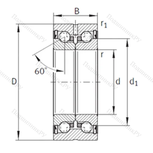 Подшипник шариковый упорно-радиальный ZKLN 3072-2Z от производителя  INA