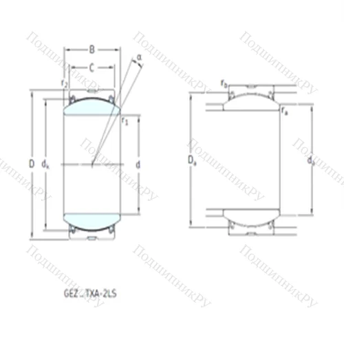 Подшипник скольжения сферический GEZ 312TXE-2LS