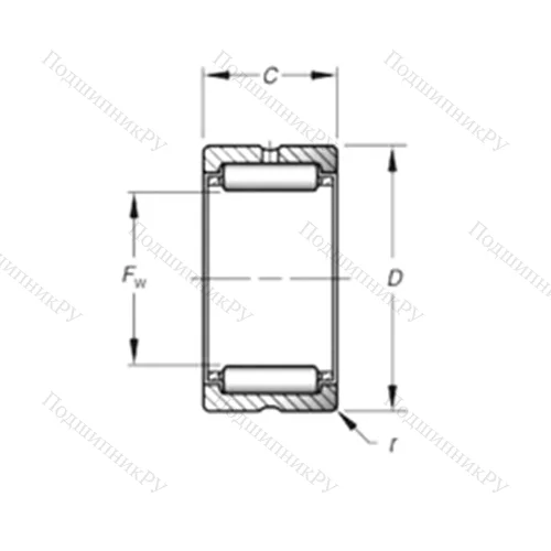 Подшипник игольчатый радиальный HJ-283720