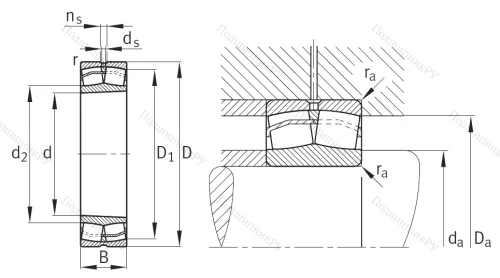 Сферический роликовый подшипник с конической посадкой на вал 1153511 АН (22211 CKW 33) в Йошкар-Оле