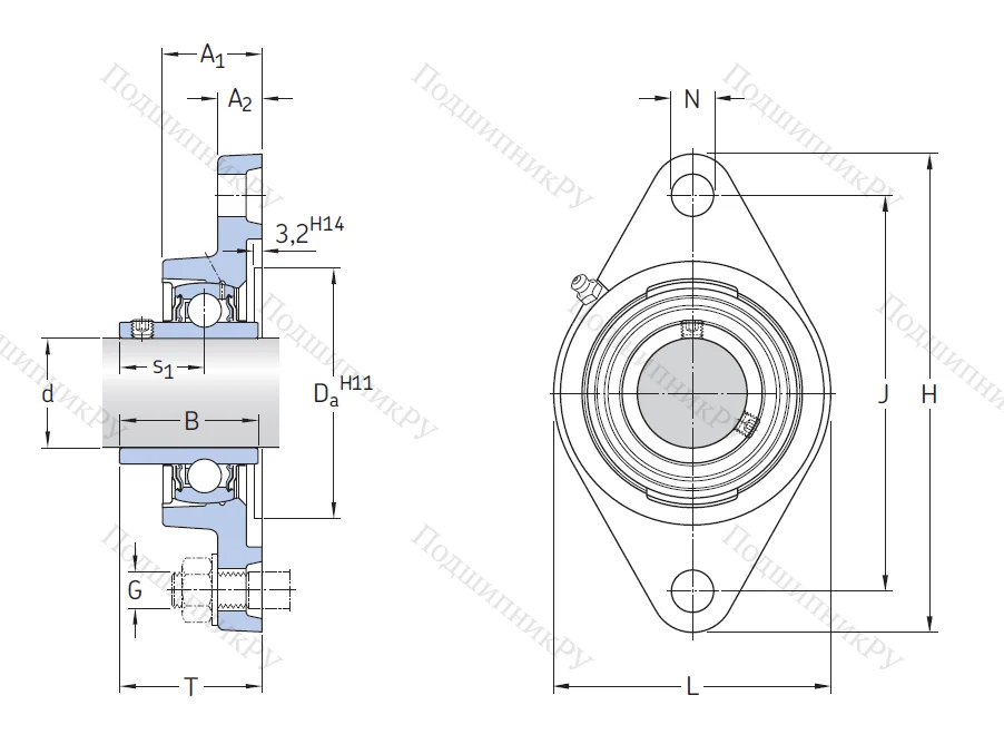 Подшипниковый узел FYTB 40 TF