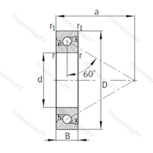 Подшипник шариковый упорно-радиальный BSB 040072-2RS-T от производителя  FAG