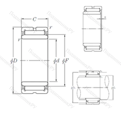 Подшипник игольчатый радиальный NA 5910