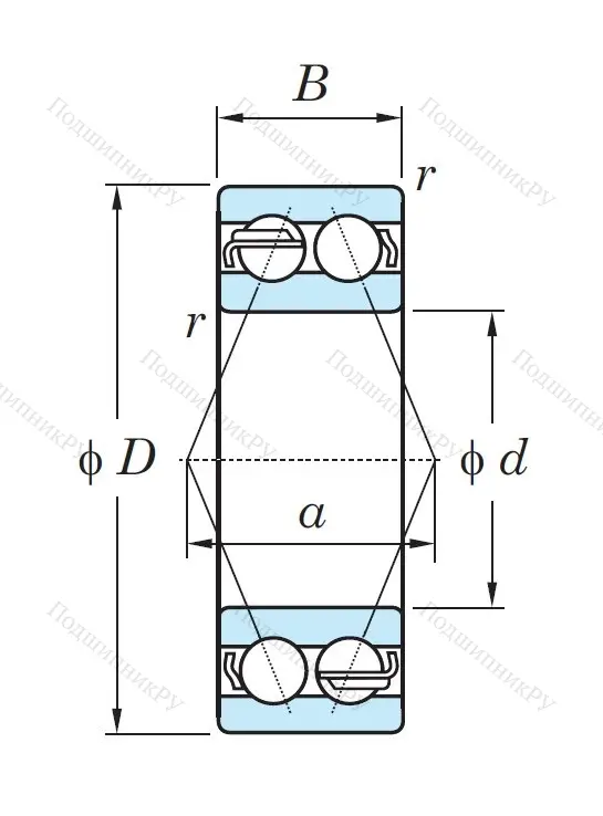 Двухрядный шариковый подшипник 5214 CD 3
