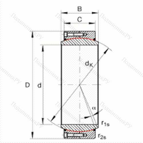 Подшипник шарнирный GE 530-DW-2RS 2