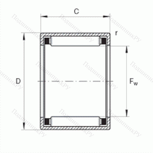 Подшипник роликовый игольчатый с одним наружным штампованным кольцом HK 0408