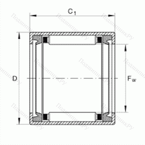 Подшипник роликовый игольчатый с одним наружным штампованным кольцом SCE 610-PP